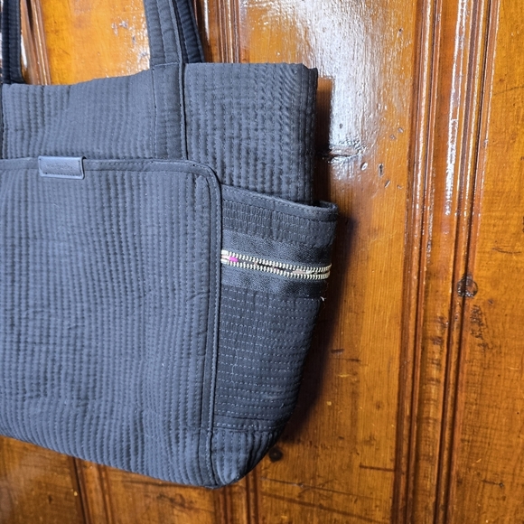 Vera Bradley Black Microfiber Tote - Picture 2 of 5